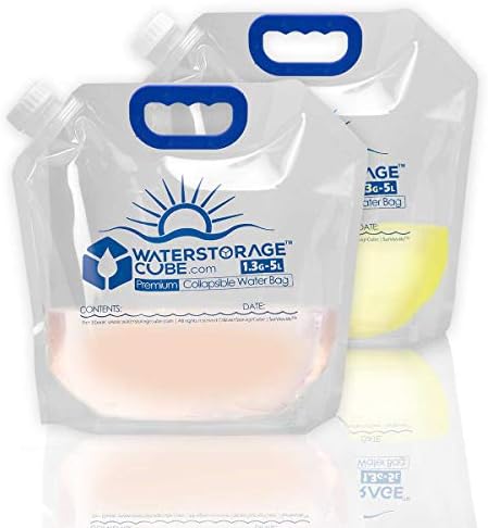 Premium Collapsible Water Container Bags 1.3 Gal (2-Pack)